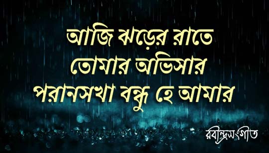 Aji Jhorer Raate Lyrics Rabindra Sangeet